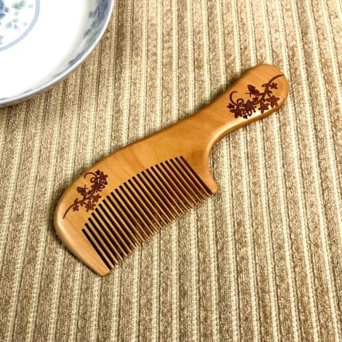 Pocket Wooden Comb Natural Green Sandalwood Super Narrow Tooth Wood Combs No Static Lice Beard Comb Hair Styling