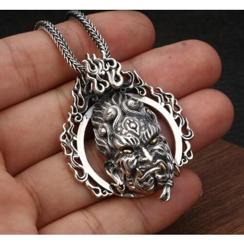 2019 Skull Pendant 100% 925 Silver Original Punk Pure S925 Thai Silver Pendants for Jewelry Making Men Women Birthday Gifts