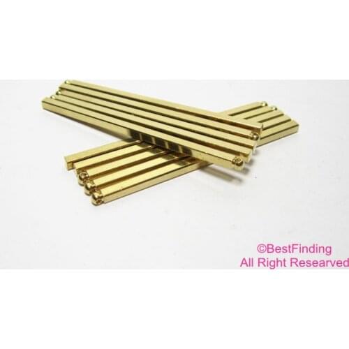 50pcs Brass charms 35x2mm Raw brass Rectangle Bar pendant R001