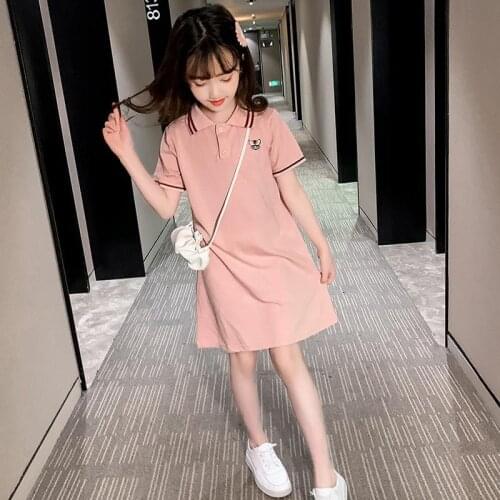 Summer Children Costume Baby Girls Kids New Fashion Polo Shirt Dresses Girl Cartoon Princess Dress Birthday Clothes