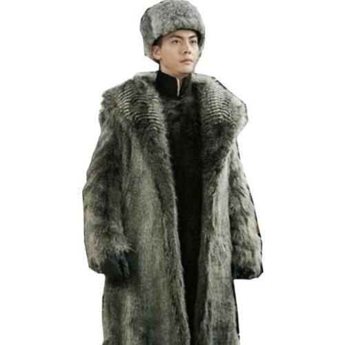 Men Coats 2019 Mens Flurry Winter Faux Fur Jacket Long Windbreaker Thick Warm Oversized 3xl 4xl 5lx 6xl Overcoats