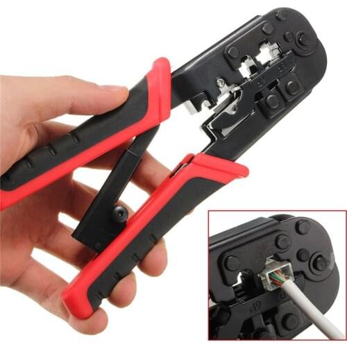 1PC Network Crimping Plier Multifunctional Ethernet Network Cable Crimp Tool Self-adjust Crimper Cutter Pliers Hand Tool