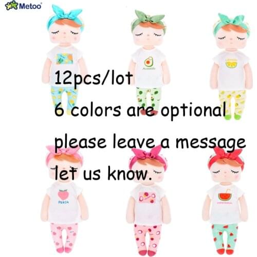 Wholesale 12PCS Metoo Newest Sweet Rabbit Cute Animals For Kids Toys Angela Doll For Girls Birthday Christmas Gift Fruit Series
