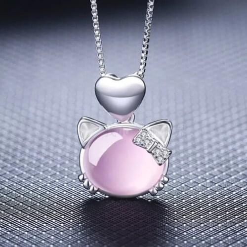 Genuine Natural Rose Quartz Star Light Pendant 18x13mm Women Kitty Cat Mozambique Queen Clasp Crystal Pendant Jewelry AAAAA