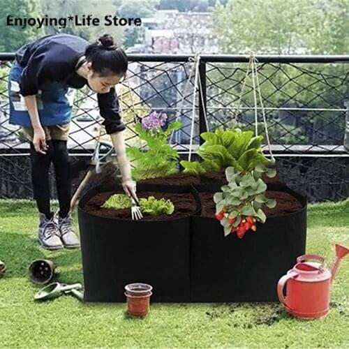 Rectangular Vegetable Plant Grow Bag DIY Potato Grow Planter Fabric Raised Tomato Planting Container Bag Flower Garden Pot