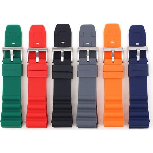 20mm 22mm Silicone Diving Watch Strap Men Sport Waterproof Wrist Band Bracelet Watchband Accessories for Seiko SKX007 SRP777J1