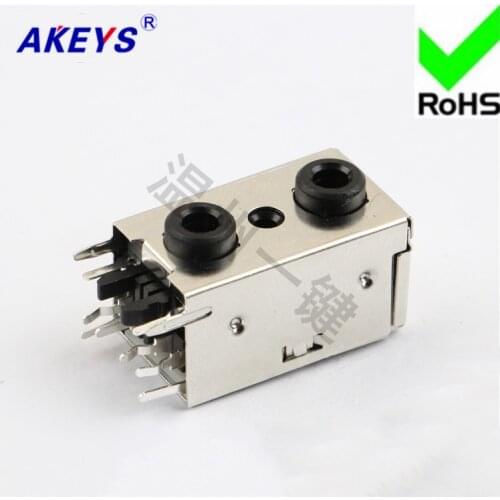 1 PC PJ-394A headphone socket 8-foot socket 2 fixed foot 3.5MM socket base power socket double-hole