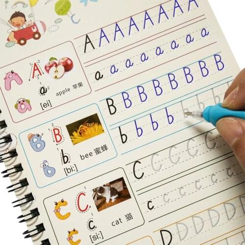 Lettering script template preschool learn to write sank magic practice copybook english children copybook practice 1set