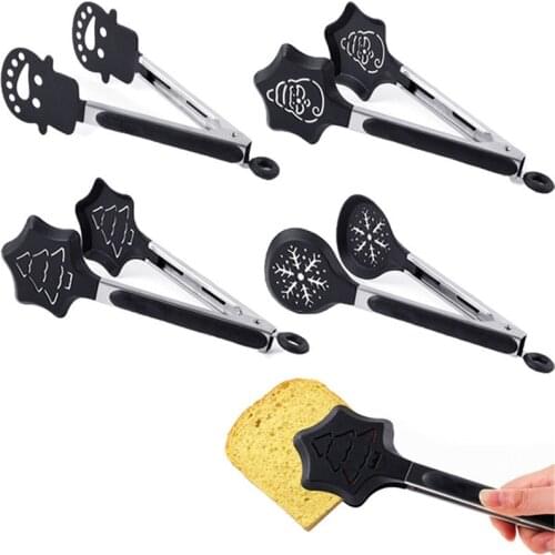 Stainless Steel SALAD TONGS BBQ Kitchen Cooking Food Serving Utensil tong Buffet Cooking Tool Anti Heat Bread Clip Barbecue Tool