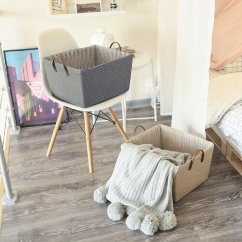 Nordic Wicker Laundry Basket Rattan Storage Container Handmade Woven Basket Reusable Sundries Organizer Home Desktop Box