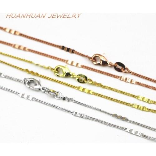 High Quality Rose Gold-Color Rope Chain 1mm Stainless Steel Necklace For Women Men Fashion Choker Jewelry Diy Gift 18inch B3367