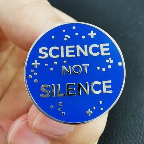 YAOJIE Science Not Silence Scientist Geek Nerdy Brooch Pins Enamel Metal Badges Lapel Pin Brooches Jackets Jeans Fashion Jewelry