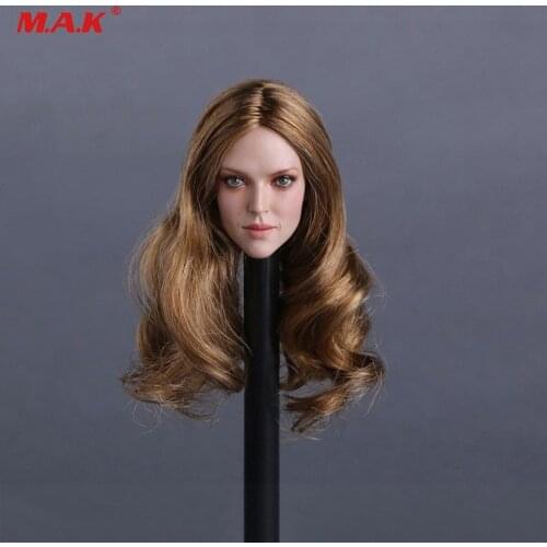 1/6 Female Head Sculpt Blond Hair Beauty Girl Woman Head Carving Sculpt Fit 12" Inch Action Figure Body In Stock