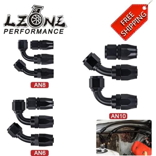 1 Pieces AN4 AN6 AN8 AN10 Straight 45 90 180 Degree Oil Fuel Swivel Hose End Fitting Oil Hose End Adaptor Kit Factory Supply