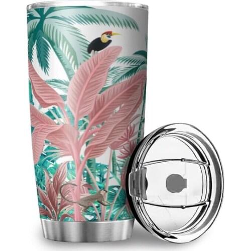 600ML Stainless Steel Water Bottle Double-layer Vacuum Car Cup Thermal Bottle Portable Travel Custom Water Cup Wonderful Plant