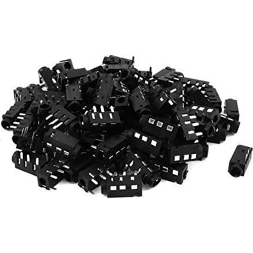 100Pcs PCB Mount 3.5mm Female 4 Pole DIP Audio Jack Connector PJ320A