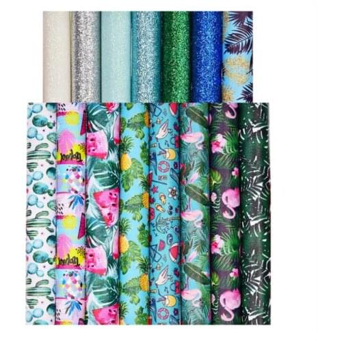 15Pieces/lot new print synthetic leather Fabric Handmade Sewing PU artificial leather for DIY jewelry making decor material bag