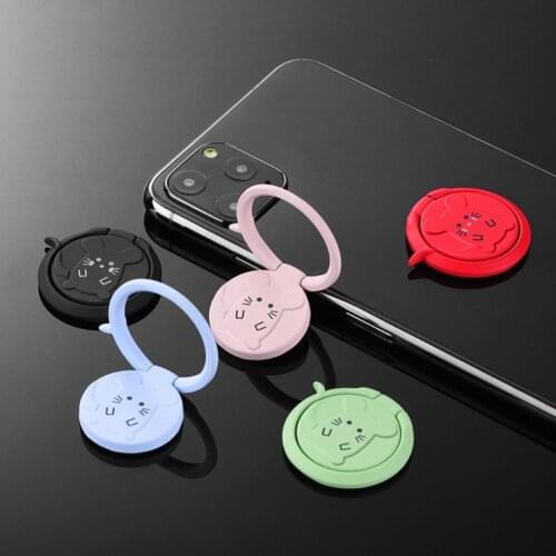 2Pcs Ultra-Thin Mouse Ring Holder 360 Degree Rotating Universal Metal Magnetic Finger Ring Car Phone Tablet Holder Stand Grip