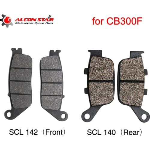 Alconstar- for Honda CB300F 2013 2014 2015 Motorcycle Brake Pads Set Front right/Left Brake Pads and Rear Brake Pads Racing