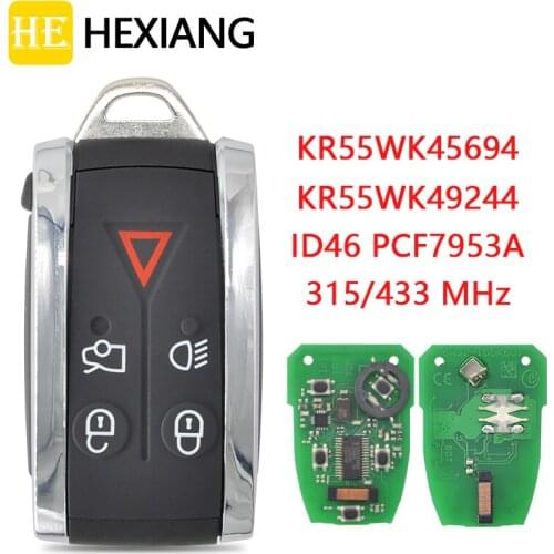 HE Xiang Car Remote Key For Jaguar 2009-2012 XF XFR for XK XKR 2010-2013 FCCID KR55WK49244 ID46 PCF9753 315 434 Mhz Keyless Go