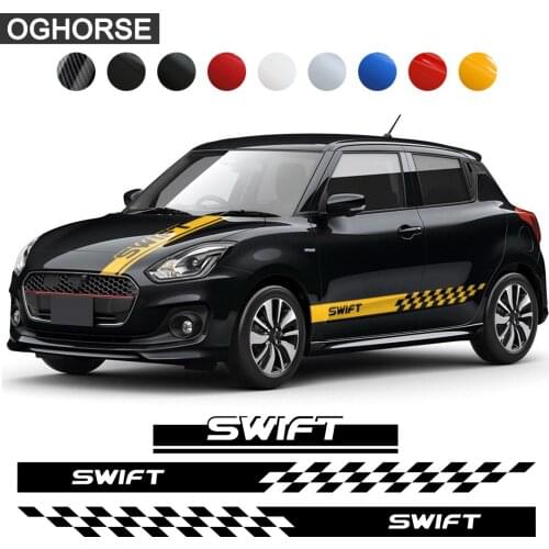 Car Styling Hood Decal Bonnet Body Kit Engine Cover Side Stripes Skirt Sticker for Suzuki Swift Sport RS Turbo