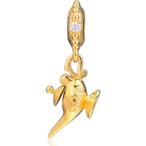 Free Shipping Magic Lamp Dangle Charm Sterling Silver Jewelry For European Bracelets Woman DIY Beads For Jewelry Making