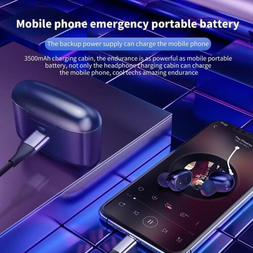 G5S TWS Earphones Wireless Bluetooth Headset with 3500mAh Power Bank 6D Sound Headset Universal for Cellphone Laptop Tablet