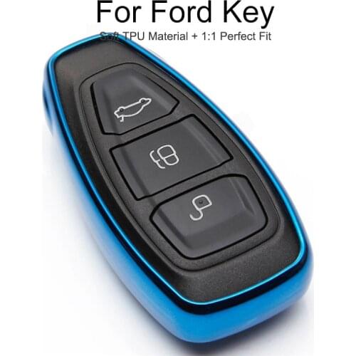 TPU Car Key Cover Case For Ford Fiesta St Ranger Mondeo Mk5 Explorer 5 Mk4 Focus 3 Everest s Max 2019 Key Chain Ring Accessories