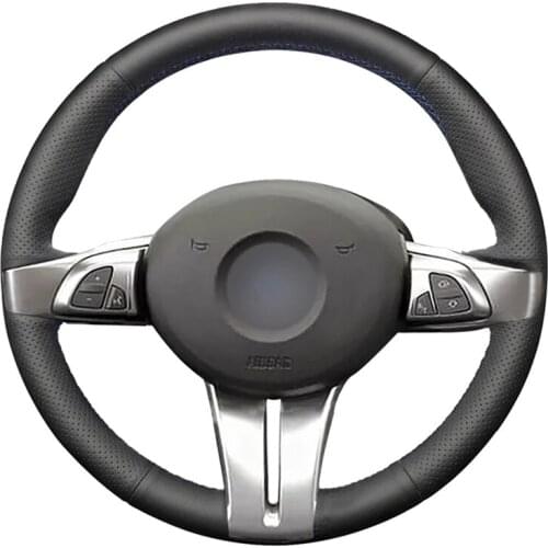 Black Artificial Leather Handsewing No-slip Car Steering Wheel Cover for BMW Z4 E85 (Roadster) 2003-2008 E86 (Coupe) 2005-2008