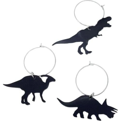 Black Acrylic Dinosaur Drop Earrings Fashion Women Hiphop Earring E18014