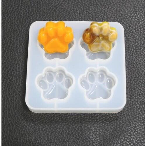 Diy 4 even dog footprints cat claw mold DIY resin necklace pendant craft jewelry making mold ornaments jewelry