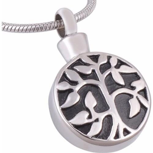 "Tree of Life" Stainless Steel Cremation Pendant Necklace Quality Urn Locket Jewelry