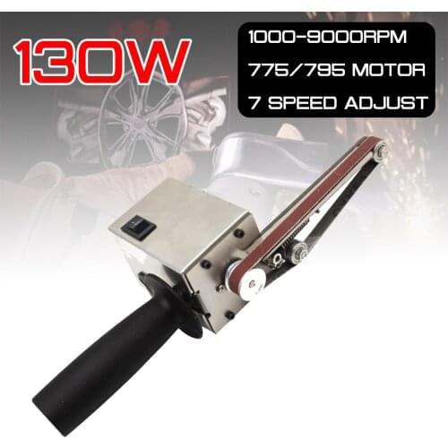 Electric Handheld 130W Sander Belt Machine Sanding Grinding Polishing Machine Abrasive Belts Grinder DIY Polishing Cutter Edges