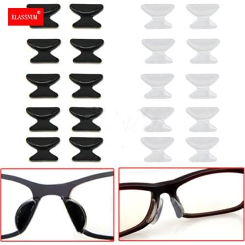 Hot Sale 5 Pairs Comfortable Eyeglass Sunglass Glasses Spectacles Anti-Slip Silicone Stick On Nose Pad Eyewear Accessories Parts