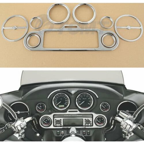 Motorcycle Inner Fairing Trim Kit Stereo Accent Radio Speedometer Gauges Bezels For Harley Electra Street Glide FLHX 1996-2013