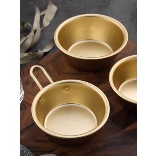 Korean Yellow Aluminum Bowl With Handle Noodle Bowl Traditional Rice Wine Bowl Macquarie Bowl Kitchen Snack Bowl Cookware
