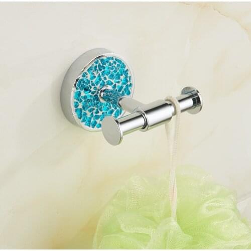 Vidric Blue stone Bathroom Hook Bathroom Towel Hanging Hook Free Glue No drilling