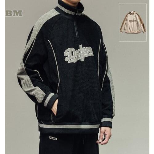 Fashion High Quality Waffle Jackets Spring Autumn Streetwear Patchwork Pullover Japanese Harajuku Casual Chic Coat Men Clothing