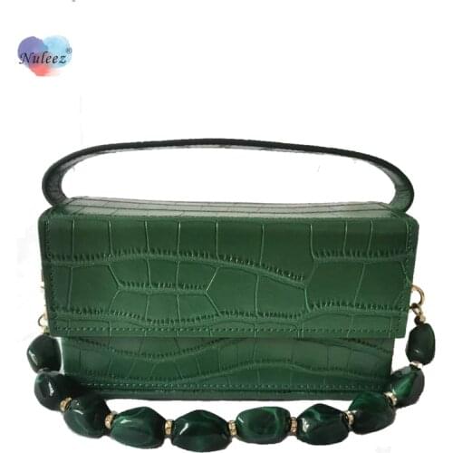 Nuleez Square Box Bag Women City Fashion Leading Mirror Bag It Bag Popular Real Serpentine Leather