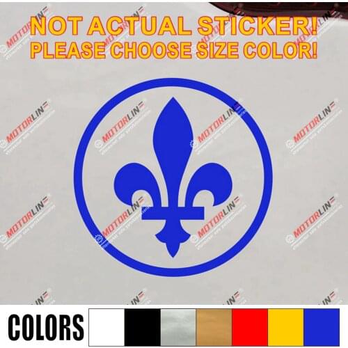 Quebec Fleur de Lys Decal Sticker Flag Canada Car Vinyl pick size color round
