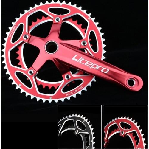 1PC Litepro Road Bike Double Disc Gear Double Disc 53t-39t Folding Bike Chain Wheel Aluminum Alloy 53-59 Teeth Cycling Accessory