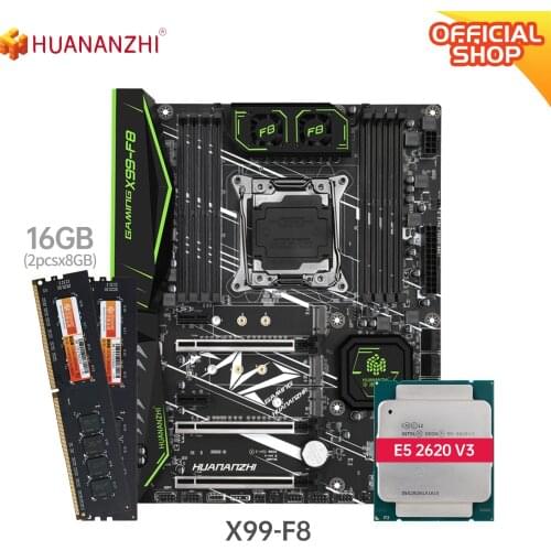 HUANANZHI X99 F8 X99 Motherboard with Intel XEON E5 2620 v3 with 2*8G DDR4 NON-ECC memory combo kit set NVME SATA USB 3.0
