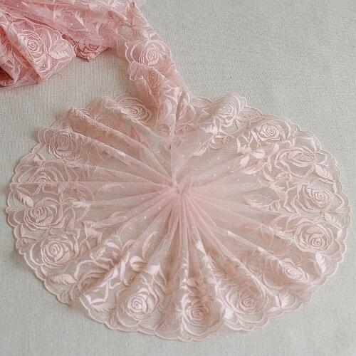 MLAEY 2Yards Pink Exquisite Embroidered Flower Lace Trim High Quality Lace Fabric DIY Craft&Sewing Dress Clothing Accessories