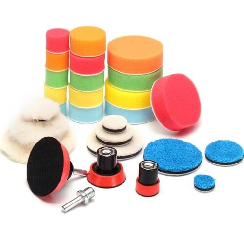 29Pcs Auto Car Polishing Pad Kit With M14 Thread Back Pad&Adapter Sponge Wool For Polishing Waxing Power Tool Accessories