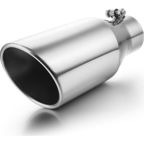 Exhaust Tip of 3" Inlet 5" Outlet 12" Overall Length Bolt On Stainless Steel Polished Tailpipe for Truck