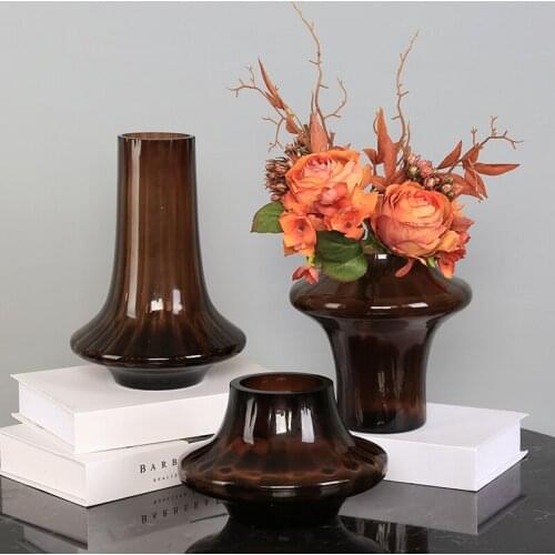 Nordic luxury glass vase decoration modern simple transparent hydroponic creative flower arrangement living room home furnishing