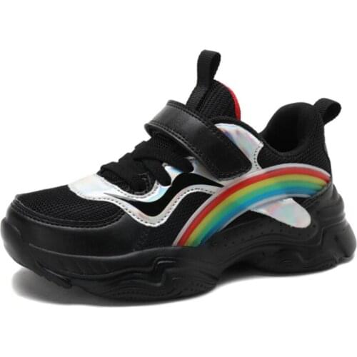 2021 New Summer Rainbow Boys Girls Shoes Kids Breathable Comfortable Sport Shoes Children Lightweight Casual Running Shoes