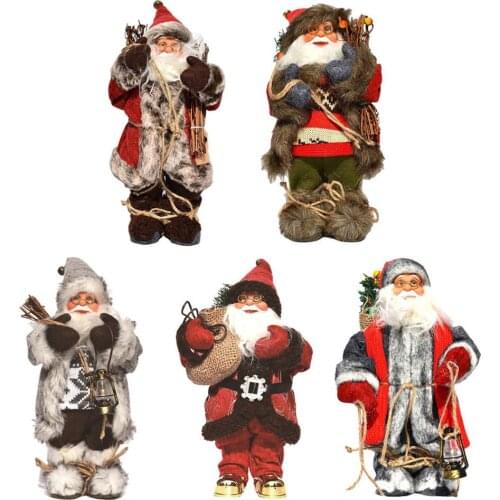 Christmas Decoration Santa Claus Figurine Doll Ornament Standing Christmas Figurine For Home Shop Window Decor New Year Gifts