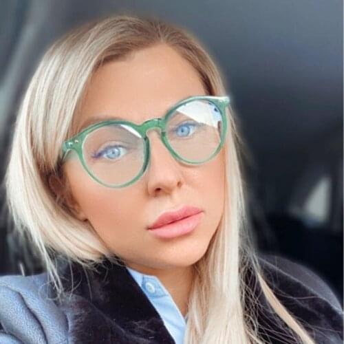 Anti Blue Light Blocking Glasses Women Men Transparent Round Computer Eyeglasses Frames Fake Eyeglasses Gaming Optical Frame