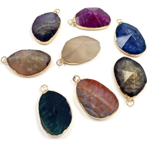 New Style Natural Stone Pendant Section Irregular Agate Pendant For Jewelry Making Charms DIY Necklace Accessory